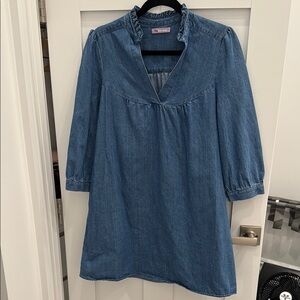 Blue Long Sleeve Denim Dress